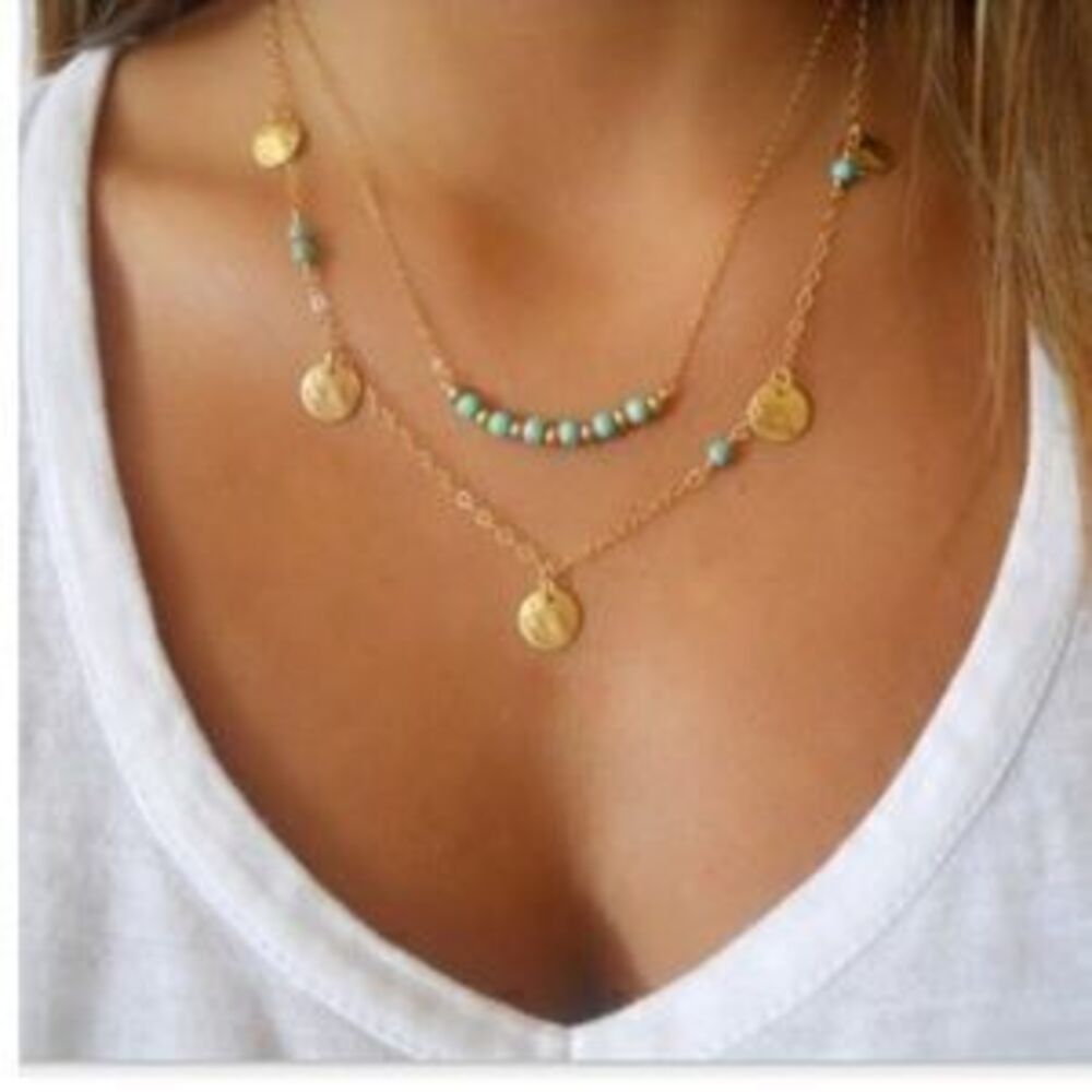 boho chic gypsy Multilayer necklace - Picture 1 of 1